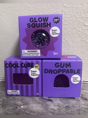 J’adore Glow Squish Cool Cube Gum Droppable Purple Bundle